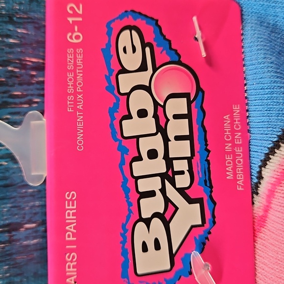 Bubble Yum Blue and Pink Socks - Picture 2 of 3